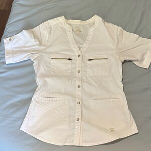 Jaanuu White Button-Up Top